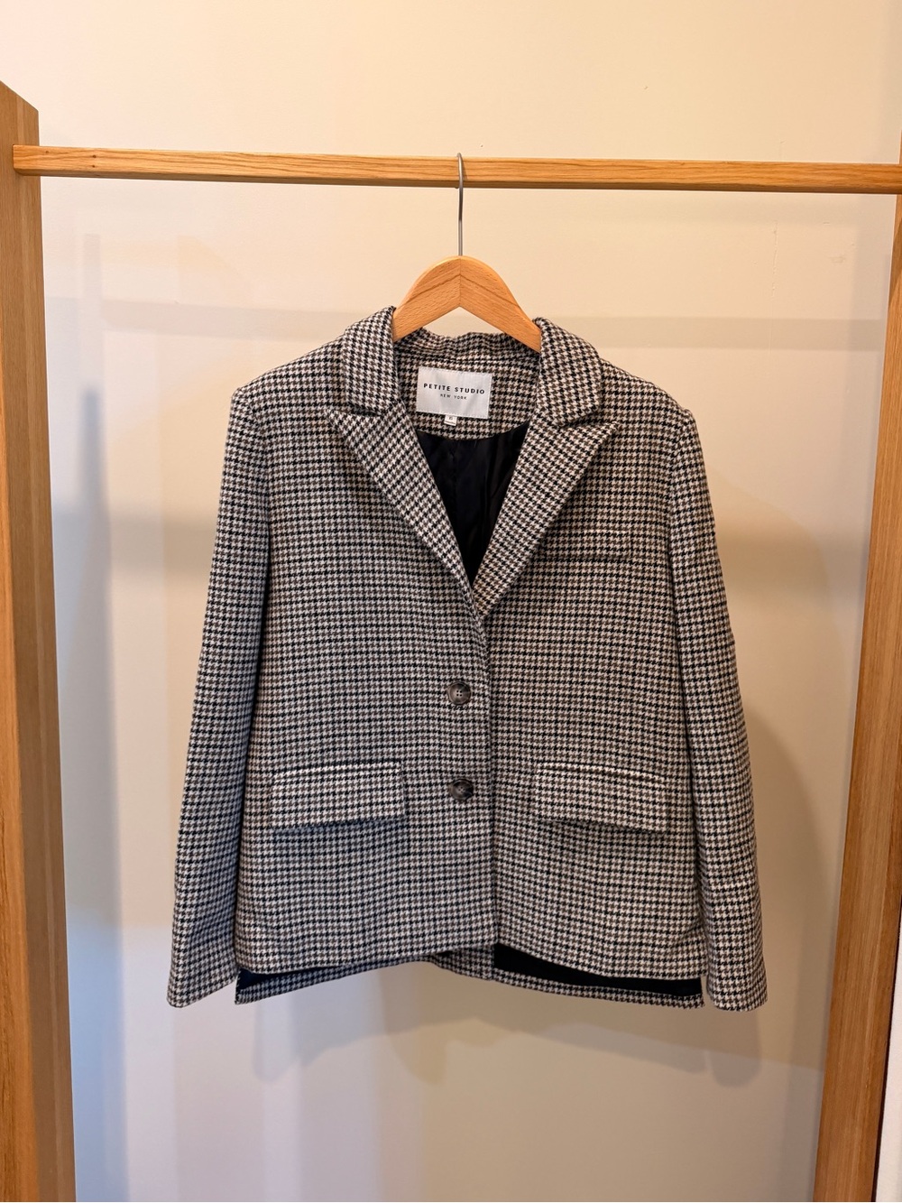 Petite Studio Bennet Wool Plaid Blazer - Size XS